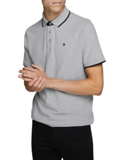 Jack & Jones Paulos Short Sleeve Polo In Light Grey Melange 9 Jack & Jones Paulos Short Sleeve Polo In Light Grey Melange -Myer Clothing Shop 936478720 4 720x928