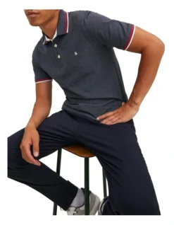 Jack & Jones Paulos Short Sleeve Polo In Grisaille -Myer Clothing Shop 936478900 3 720x928