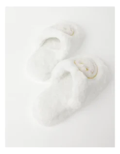 SOHO Smiley Slipper In White And Yellow -Myer Clothing Shop 936479710 4 720x928