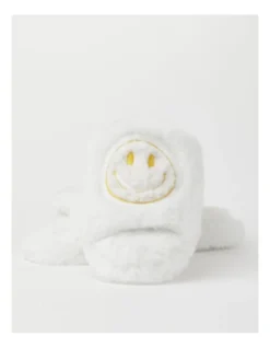 SOHO Smiley Slipper In White And Yellow -Myer Clothing Shop 936479710 7 720x928