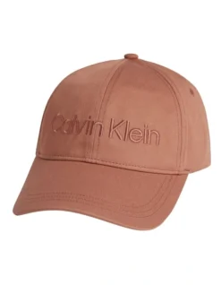 Calvin Klein Organic Cotton Logo Cap In Brick Rust