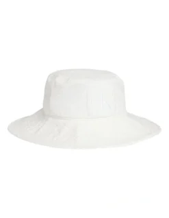 Calvin Klein Canvas Monogram Bucket Hat In White