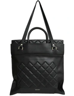 Lost Lovers Quilted Leather Tote In Black -Myer Clothing Shop 937524250 5 720x928