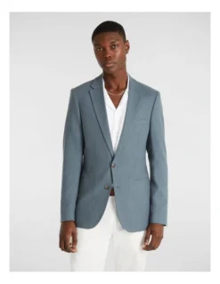 Kruz Linen Blend Blazer In Teal