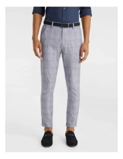 Lyle Slim Cropped Chino Pants In Navy