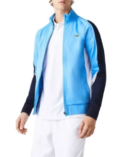 Lacoste Technical Poly Track Jacket In Blue