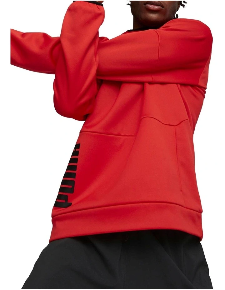 Puma Train All Day Power Fleecee Hoodie In Red 1 Puma Train All Day Power Fleecee Hoodie In Red