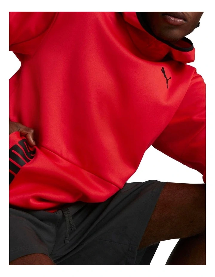 Puma Train All Day Power Fleecee Hoodie In Red 5 Puma Train All Day Power Fleecee Hoodie In Red - Image 5