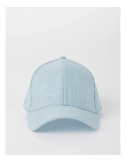 Cotton Blend Cap In Blue