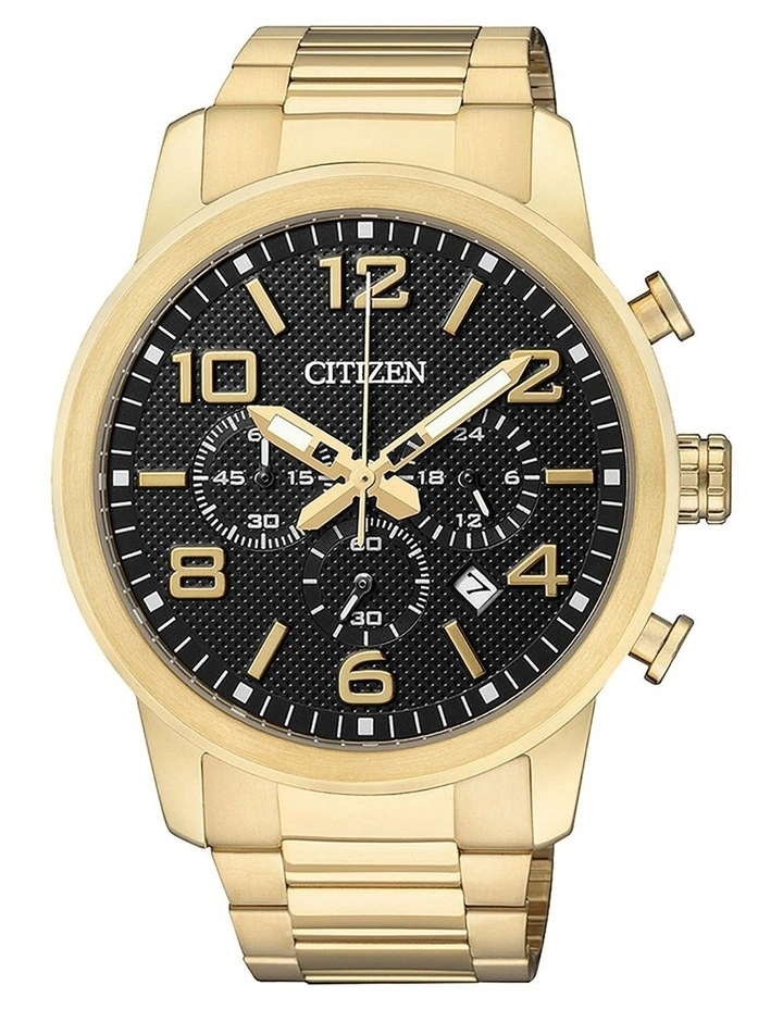 Citizen Quartz Chronograph Stainless Steel Watch In Gold 1 Citizen Quartz Chronograph Stainless Steel Watch In Gold