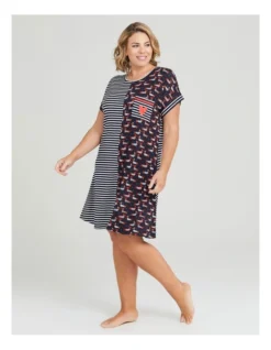 Bamboo Spliced Dogs Nightie Print