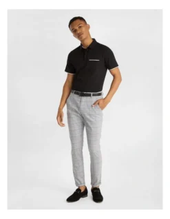 Avery Textured Polo In Black -Myer Clothing Shop 938895940 5 720x928