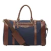 Oxford Slater Canvas/Leather Weekender Bag In Navy/Brown