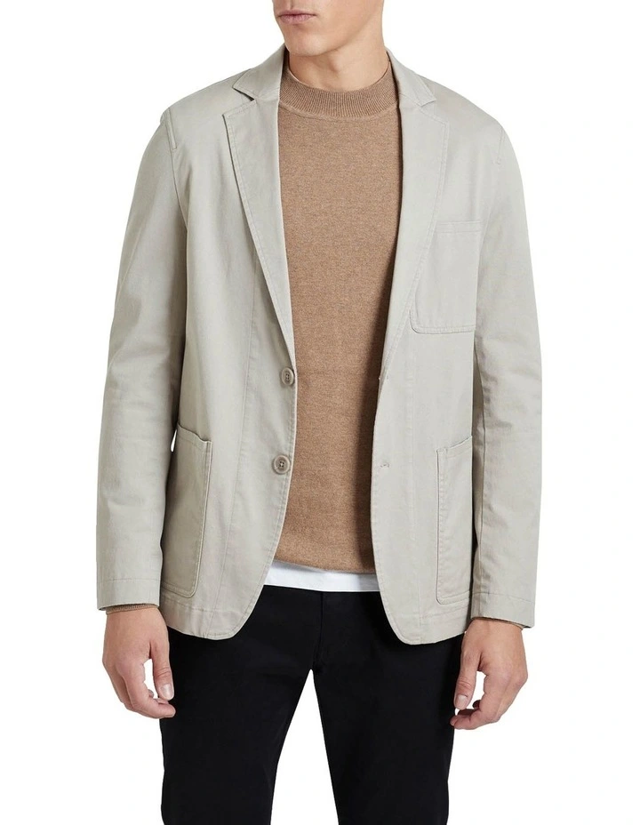 Oxford Daniel Cotton Stretch Casual Jacket In Beige 1 Oxford Daniel Cotton Stretch Casual Jacket In Beige