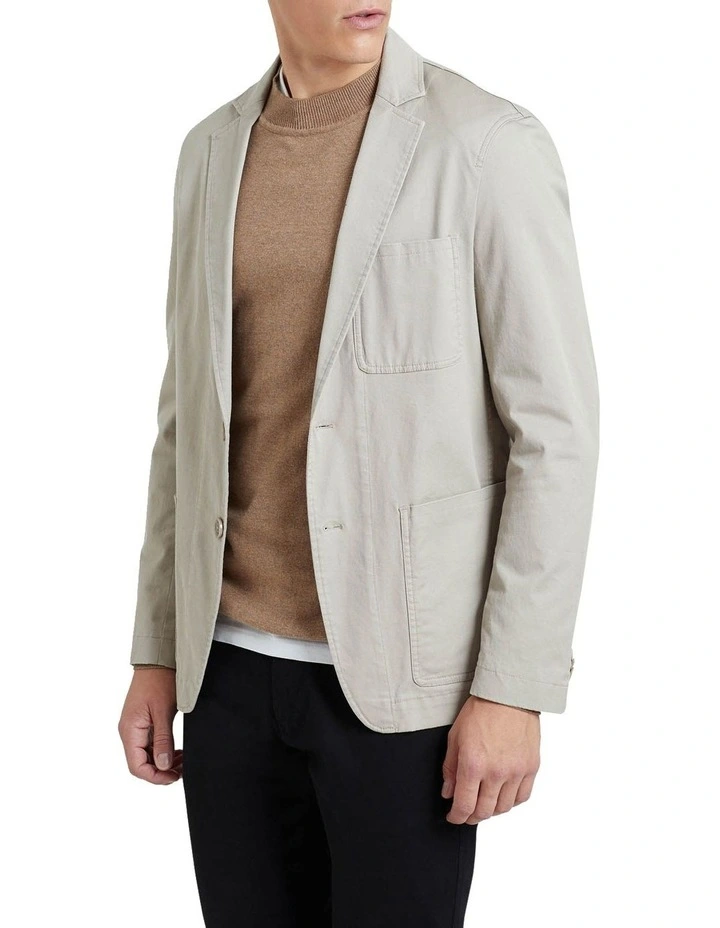 Oxford Daniel Cotton Stretch Casual Jacket In Beige 2 Oxford Daniel Cotton Stretch Casual Jacket In Beige - Image 2