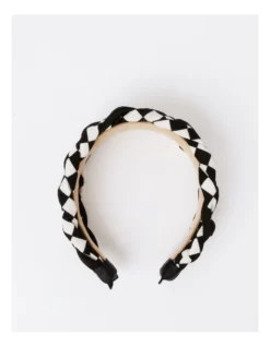 Wide Check Headband In Black And White -Myer Clothing Shop 939010870 3 1 720x928