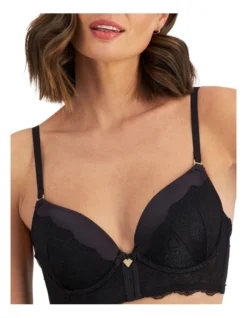 Aversa Level 1 Longline Push Up Bra Black
