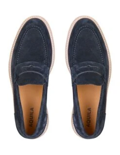 Princeton Suede Loafers In Navy -Myer Clothing Shop 939042370 3 720x928