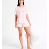 SOHO Knit Short Sleeve PJ Set In Pink