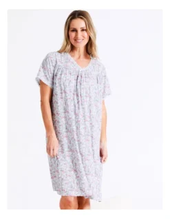 SOHO Woven Short Length Nightie In Blue -Myer Clothing Shop 939053350 939070540 3 720x928