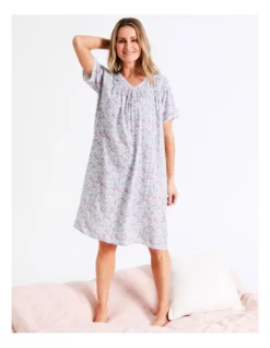 SOHO Woven Short Length Nightie In Blue -Myer Clothing Shop 939053350 939070540 4 720x928