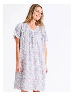 SOHO Woven Short Length Nightie In Blue -Myer Clothing Shop 939053350 939070540 5 720x928