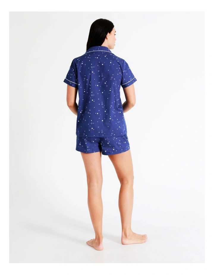 Women's Short Sleeve PJ Set In Navy 6 Women's Short Sleeve PJ Set In Navy - Image 6