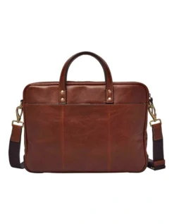 Fossil MBG9343222 Gold Defender Messenger Bag In Cognac
