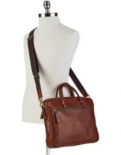 Fossil MBG9343222 Gold Defender Messenger Bag In Cognac -Myer Clothing Shop 939075400 4 720x928