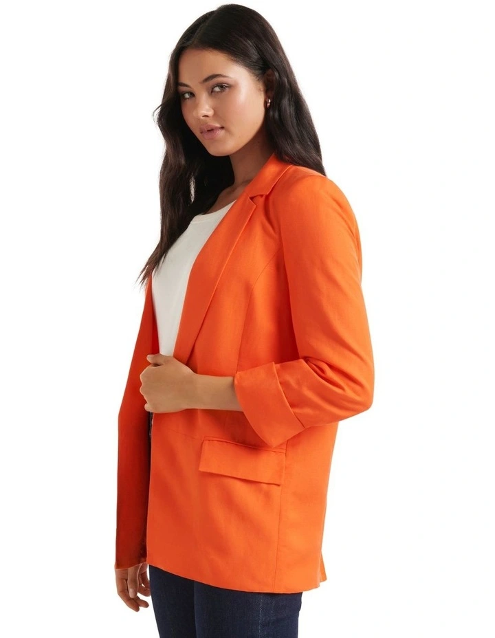 Forever New Lorelai Linen Co-ord Blazer In Orange 3 Forever New Lorelai Linen Co-ord Blazer In Orange - Image 3