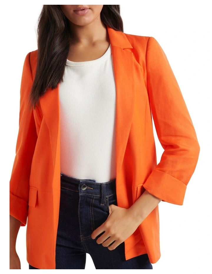 Forever New Lorelai Linen Co-ord Blazer In Orange 4 Forever New Lorelai Linen Co-ord Blazer In Orange - Image 4