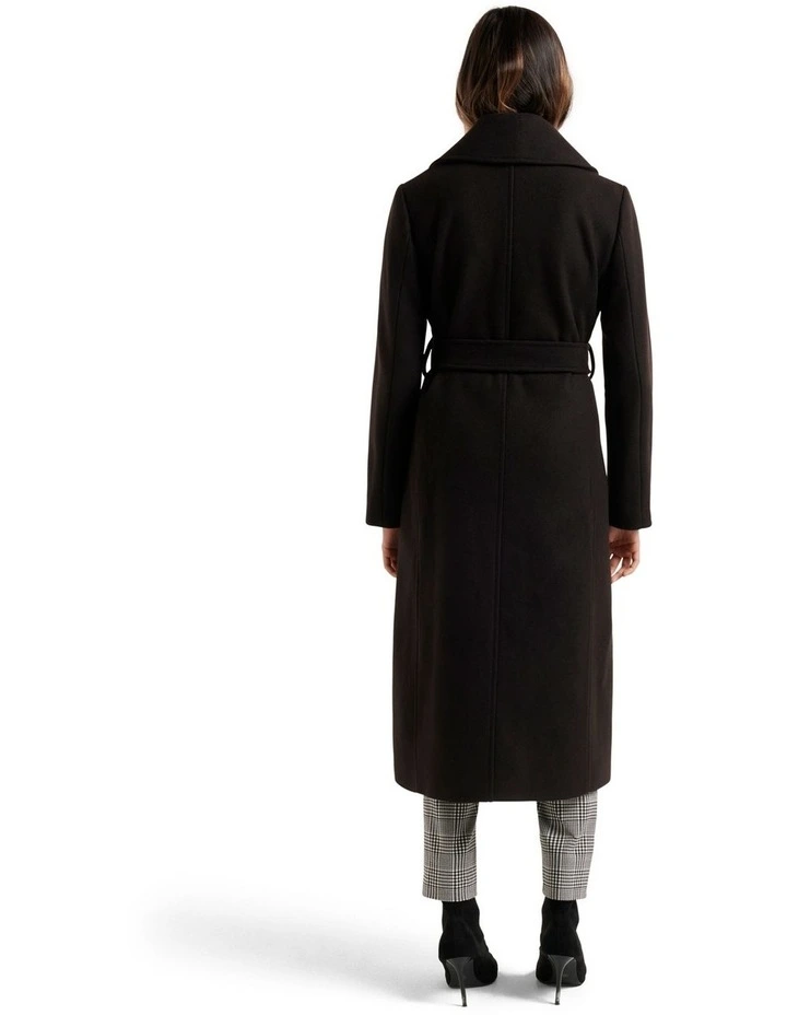 Katie Wrap Coat In Black 2 Katie Wrap Coat In Black - Image 2