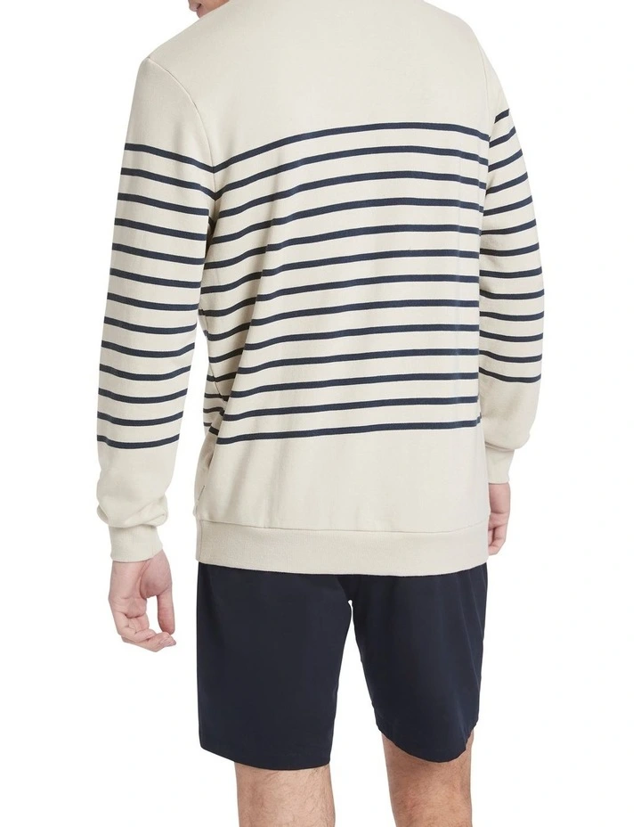 Sam Crew Neck Sweat In Ecru 3 Sam Crew Neck Sweat In Ecru - Image 3