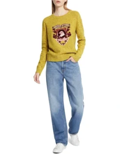 The Song Bird Embellished Knit In Charteuse