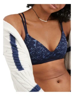 Aerie Real Sunnie Wireless Push Up Blossom Lace Bra In Navy -Myer Clothing Shop 939610450 3 720x928