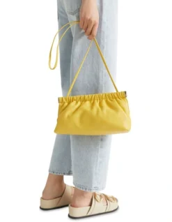 Gathered Leather Clutch