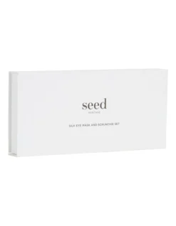 Silk Eye Mask And Scrunchie Set In White -Myer Clothing Shop 939696310 939687490 3 720x928