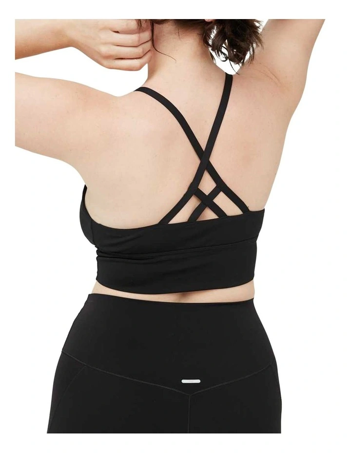 Aerie Real Me Strappy Back Sports Bra In Black 2 Aerie Real Me Strappy Back Sports Bra In Black - Image 2
