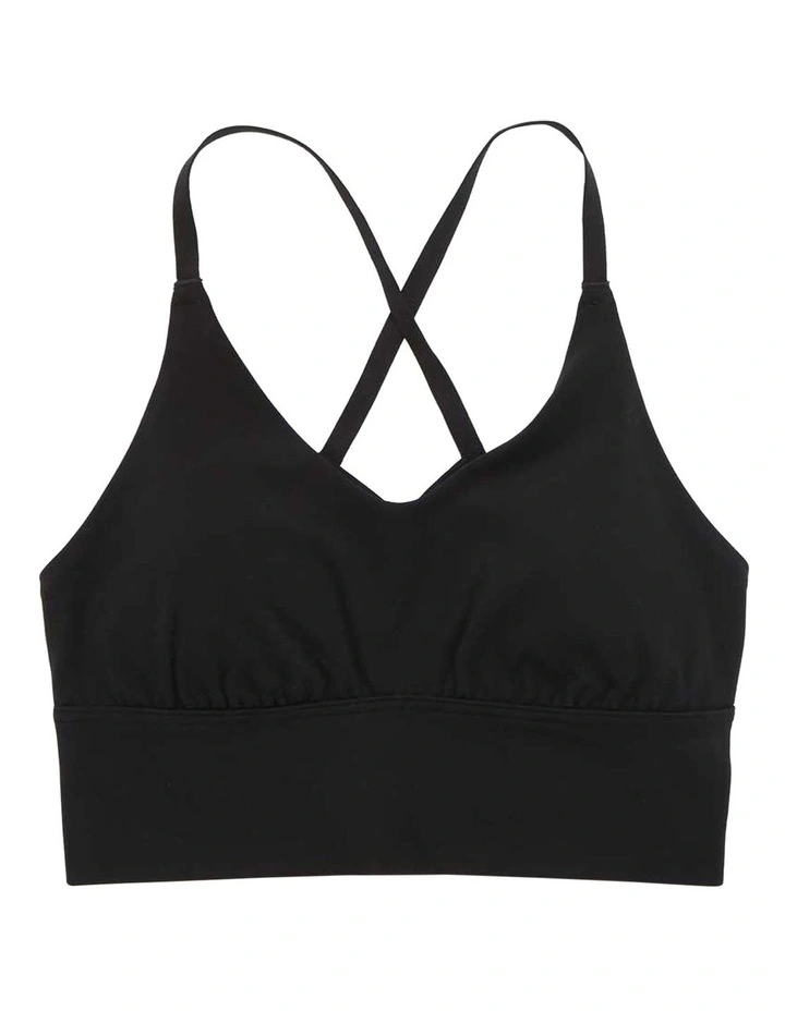 Aerie Real Me Strappy Back Sports Bra In Black 3 Aerie Real Me Strappy Back Sports Bra In Black - Image 3