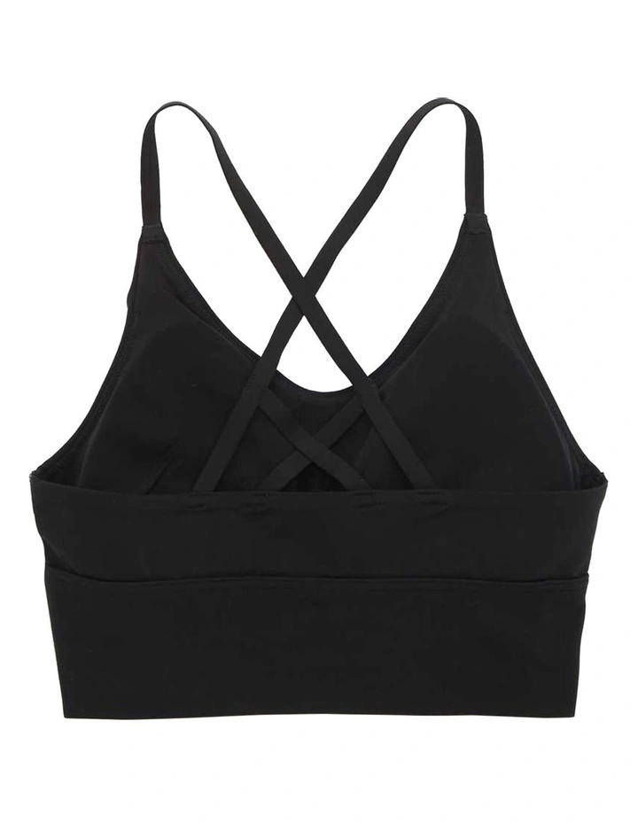 Aerie Real Me Strappy Back Sports Bra In Black 4 Aerie Real Me Strappy Back Sports Bra In Black - Image 4