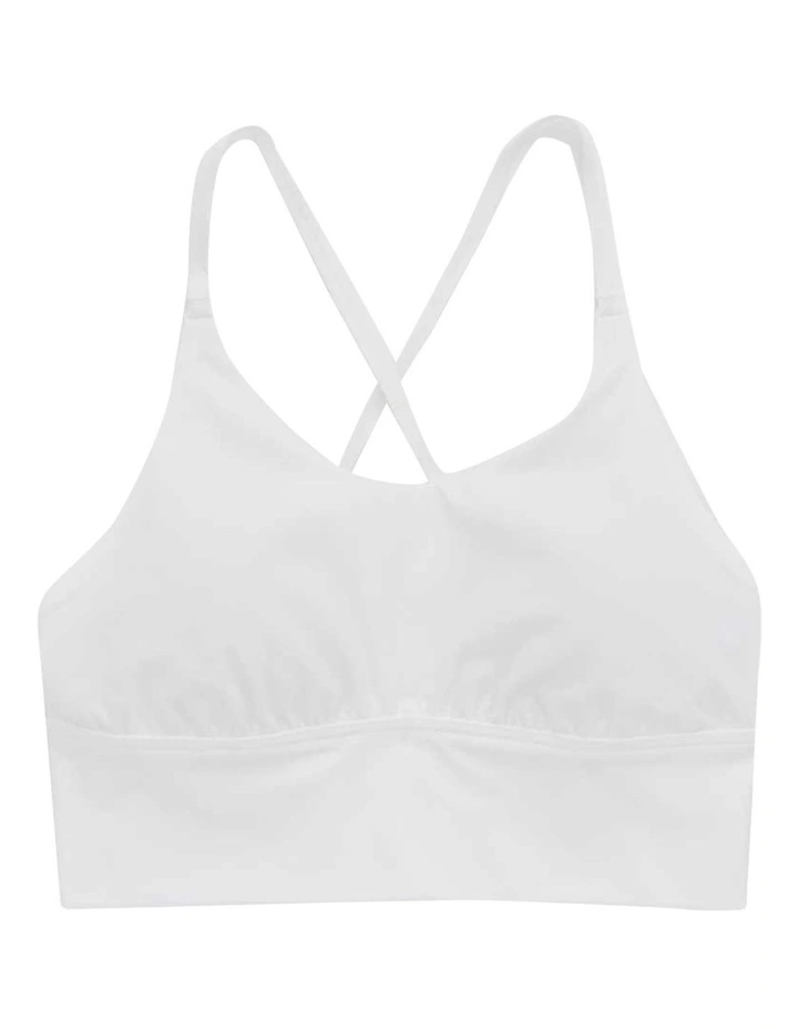Aerie Real Me Strappy Back Sports Bra In White 3 Aerie Real Me Strappy Back Sports Bra In White - Image 3