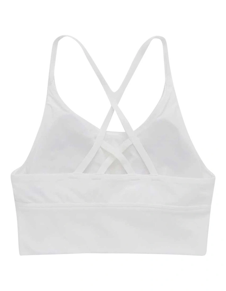 Aerie Real Me Strappy Back Sports Bra In White 4 Aerie Real Me Strappy Back Sports Bra In White - Image 4