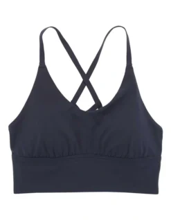 Aerie Real Me Strappy Back Sports Bra In Dark Navy -Myer Clothing Shop 939886300 939881260 3 720x928