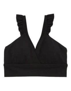 Aerie Real Me Xtra Ruffle Sports Bra In Black -Myer Clothing Shop 939886570 939882700 3 720x928
