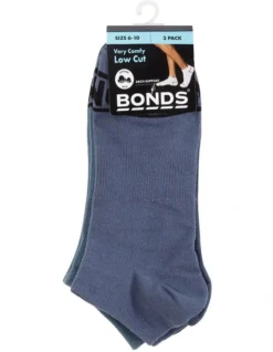 Bonds Mens 100 Trainer Socks 3 Pack In Blue