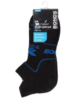 Bonds Mens X-Temp Sport Low Cut Socks 2 Pack In Black -Myer Clothing Shop 940033090 2 720x928