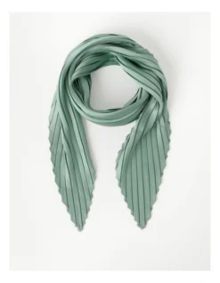 Basque Pleated Neckerchief Scarf In Olive