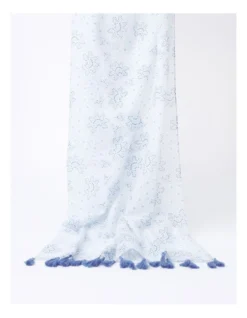 Basque Dandelion Floral Scarf In Blue -Myer Clothing Shop 940057390 3 1 720x928