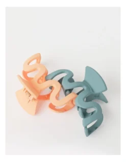 Squiggle Claw Clip 2 Pack In Blue -Myer Clothing Shop 940057930 940059190 4 1 720x928