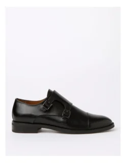 Blaine Double Monk Strap Slip On In Black